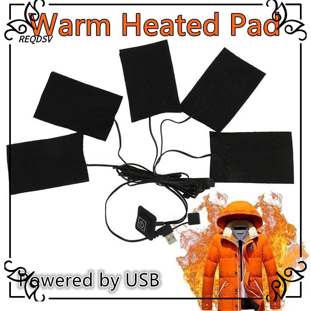 REQDSV Sợi carbon Công tắc có thể điều chỉnh USB Quần áo giữ nhiệt Công cụ làm ấm mùa đông Ấm hơn Miếng đệm sưởi ấm