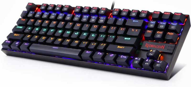 Redragon K552 Mechanical Gaming Keyboard RGB LED Rainbow Backlit Wired Keyboard with Red Switches for Windows Gaming PC (87 Keys, Black) Singapore