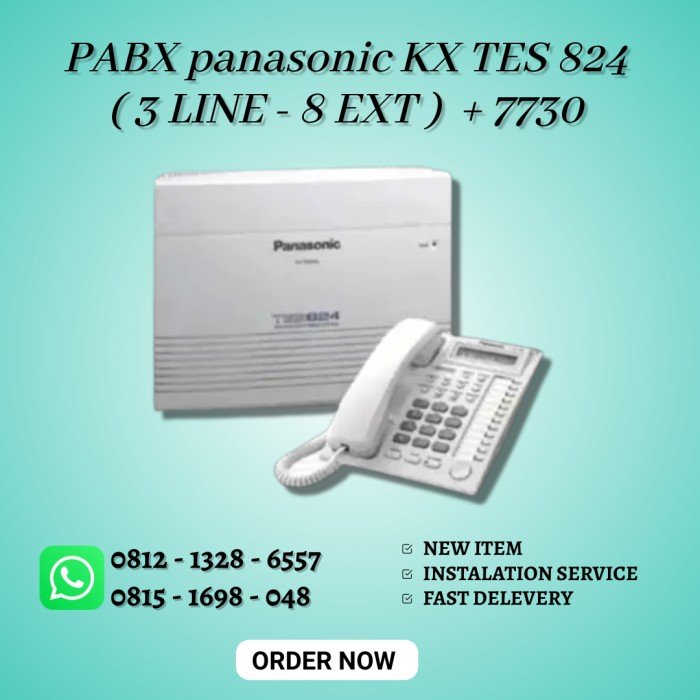 PAKET PABX PANASONIC KXTES 824+ PANASONIC KXT 7730+PANASONIC KXTS 505- Shelishop13 Harga  10,688,000 Ringgit*Penghantaran Percuma