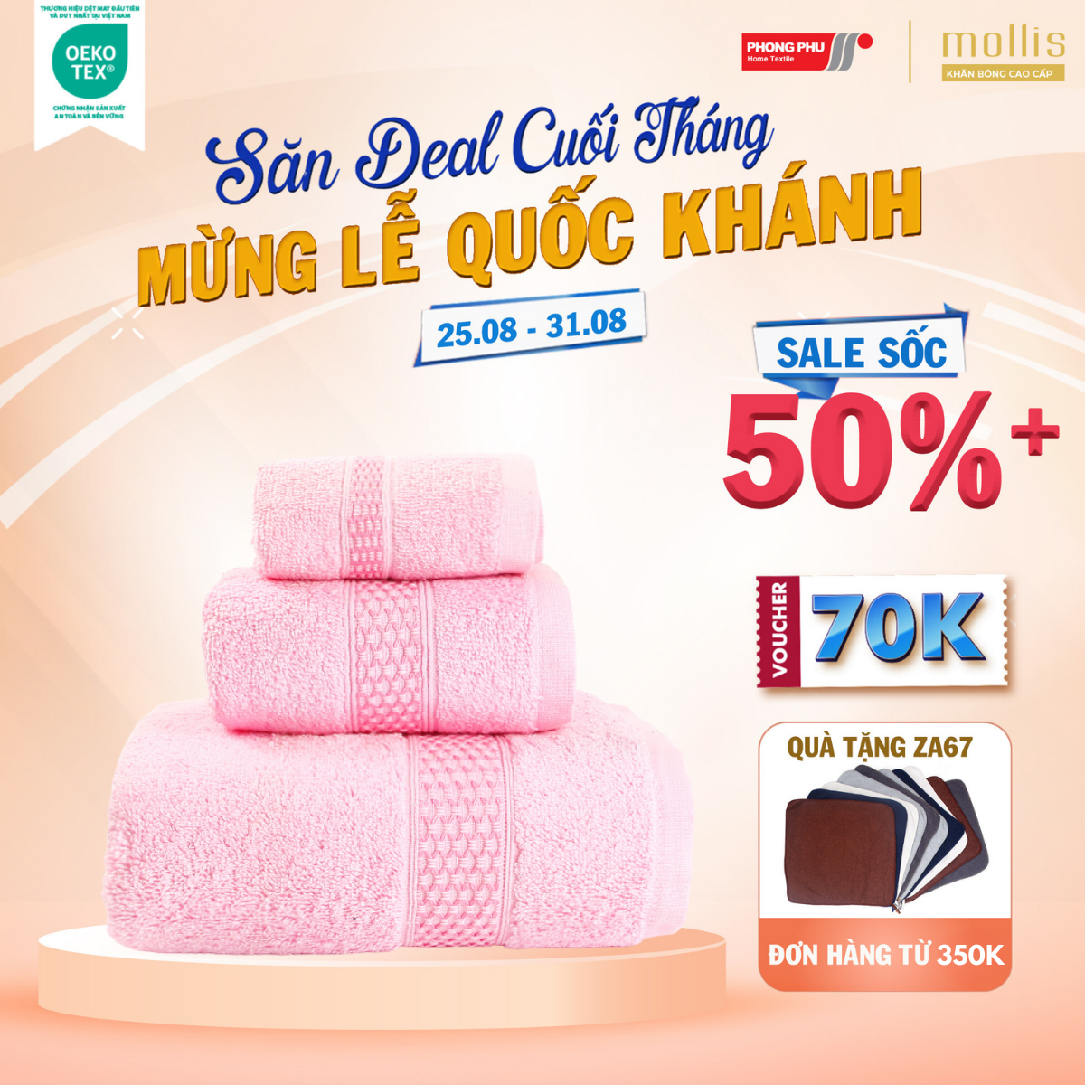 Khăn Tay Mollis Cotton 30x42cm Khăn Cao Cấp Mềm Mịn Thấm Hút Không Ra Màu Không Xù Đồ Lông Gia Đình Spa Khách Sạn HM58
