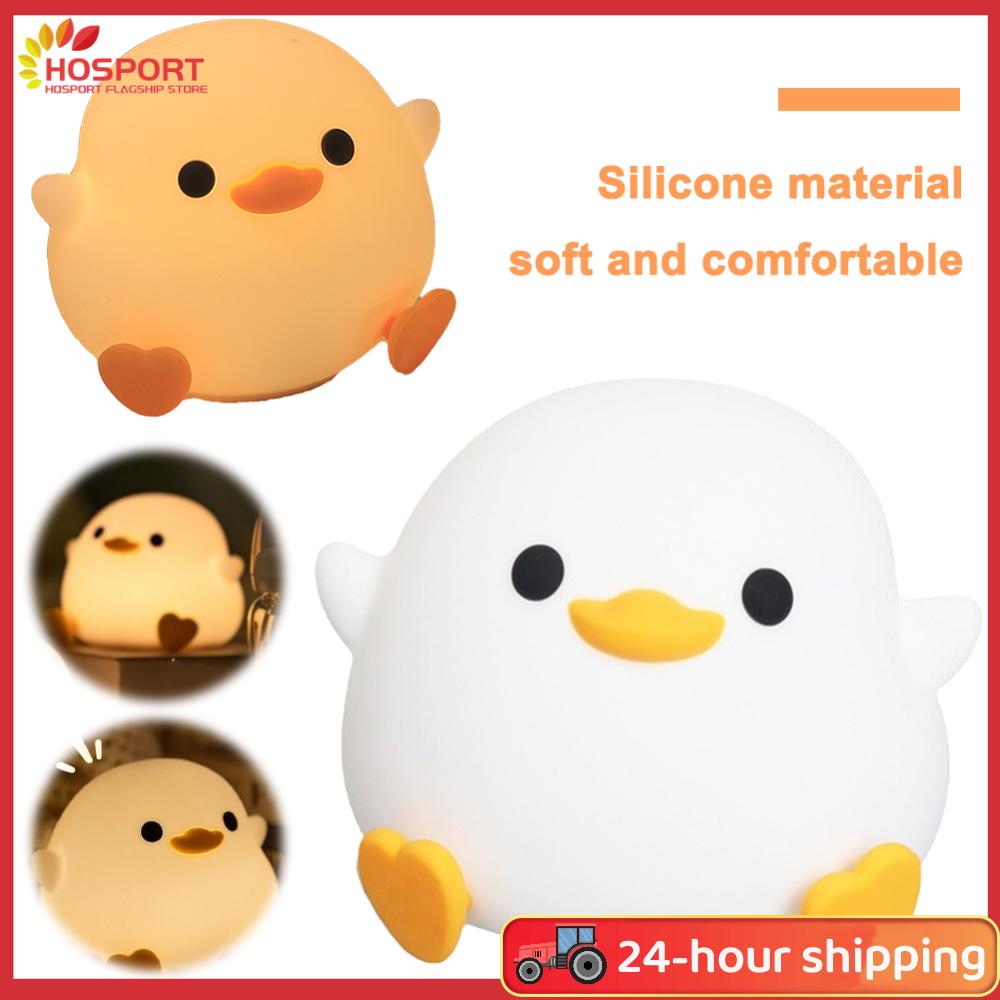 【HOSPORT】Silicone Duck Night Light Light Touch Lamp Eye Caring Caring Caring Light Light 7 สีอ่อนสำหรับการตกแต่งห้องนอนที่บ้าน ราคา 179 บาท*ส่งฟรี