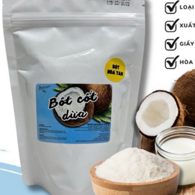 Bột cốt dừa nguyên chất hoà tan 100g - 200g thơm béo tự nhiên