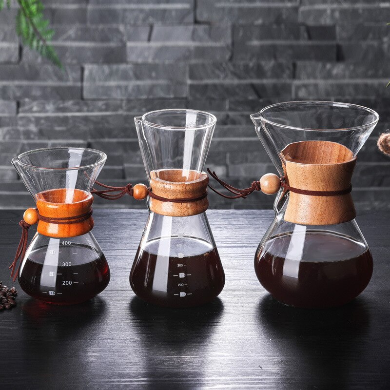 Tay pha cà phê chia sẻ nồi màng lọc cốc phin cà phê thủy tinh bình đựng cà phê đặt nhỏ giọt nồi thủy tinh gia dụng nhỏ Bình cà phê