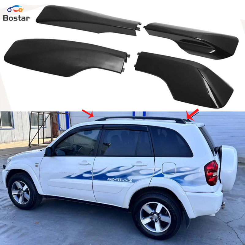 Bostar 4 cái/Bộ giá đỡ giữ đồ trên mui xe hơi thanh đường sắt nắp bịt đầu trường hợp thay thế cho TOYOTA RAV4 2001 2002 2003 2004 2005 Phụ Kiện Xe Hơi