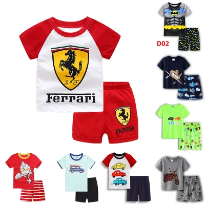 2PCS Toddler Boy Kids Summer Outfits T-shirt+Shorts Clothes Set