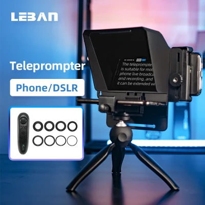 Mini Teleprompter Portable Inscriber Mobile Teleprompter Artifact Video With Remote Control for Phone and DSLR Recording Can be used for live broadcast and video shooting
