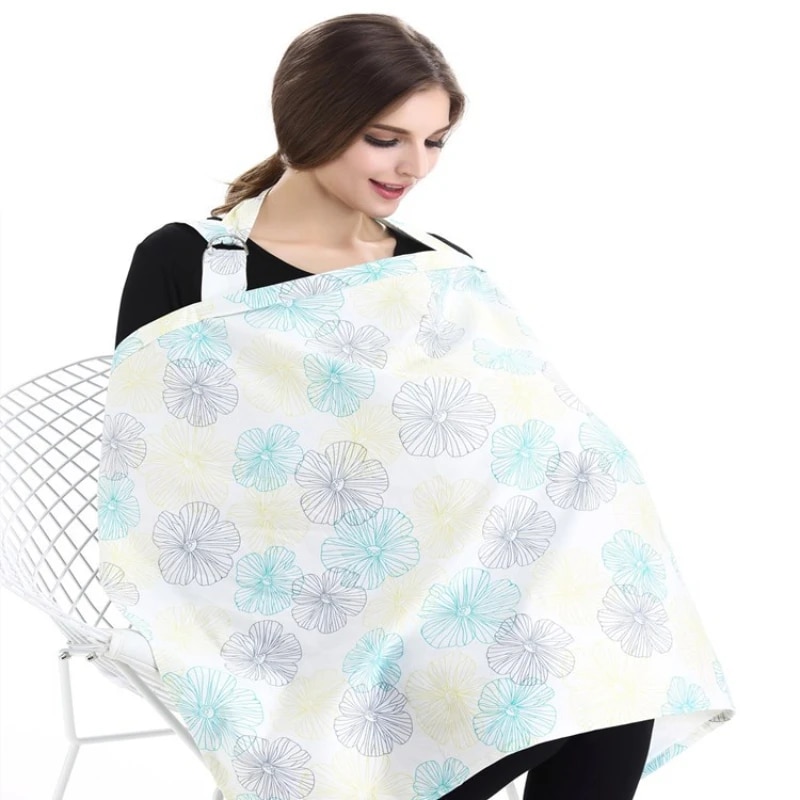 Bamboo Muslin Cover Breathable Cotton Nursing Cloth Cloud Print Outing