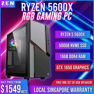 Ryzen 5 5600x Gaming PC with GTX/RTX graphics! [Z3N™ NINJA Series] *Choose from GTX 1650 - RTX 3070 Computer Setups*