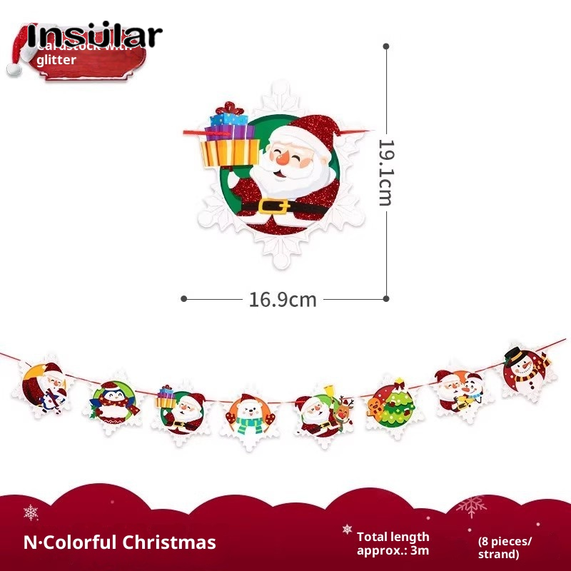 Trang trí vòng hoa giáng sinh Insular với các họa tiết ông già Noel và người tuyết cho trang trí tiệc nhà lễ hội