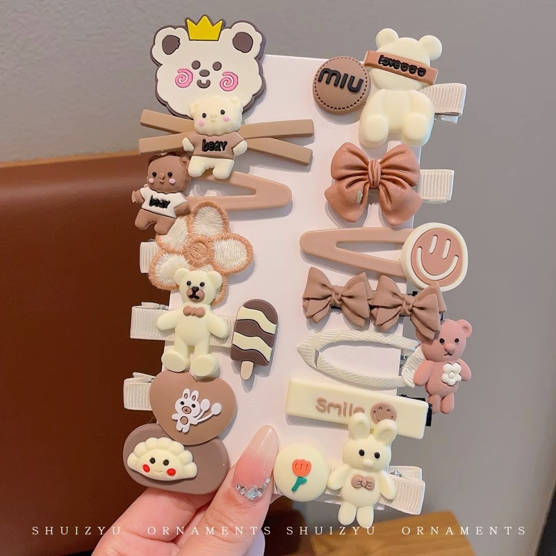 Mới set Kẹp Tóc Hình Trái Cây Màu Cầu Vồng Dễ Thương Cho Bé Gái