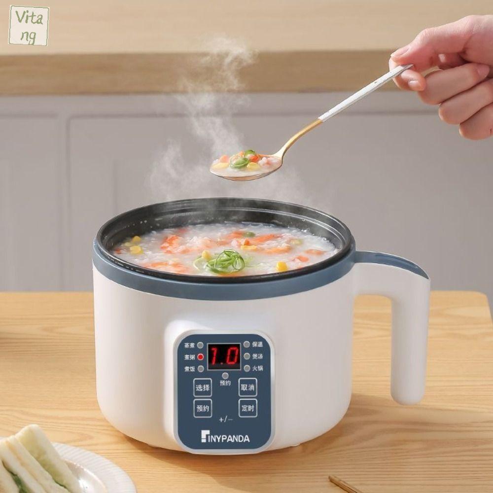 VITANG Hai Lớp Nồi cơm điện mini 1.7L Không dính Máy nấu ăn chạy điện Đa chức năng Với nồi hấp Nồi lẩu điện Ký túc xá