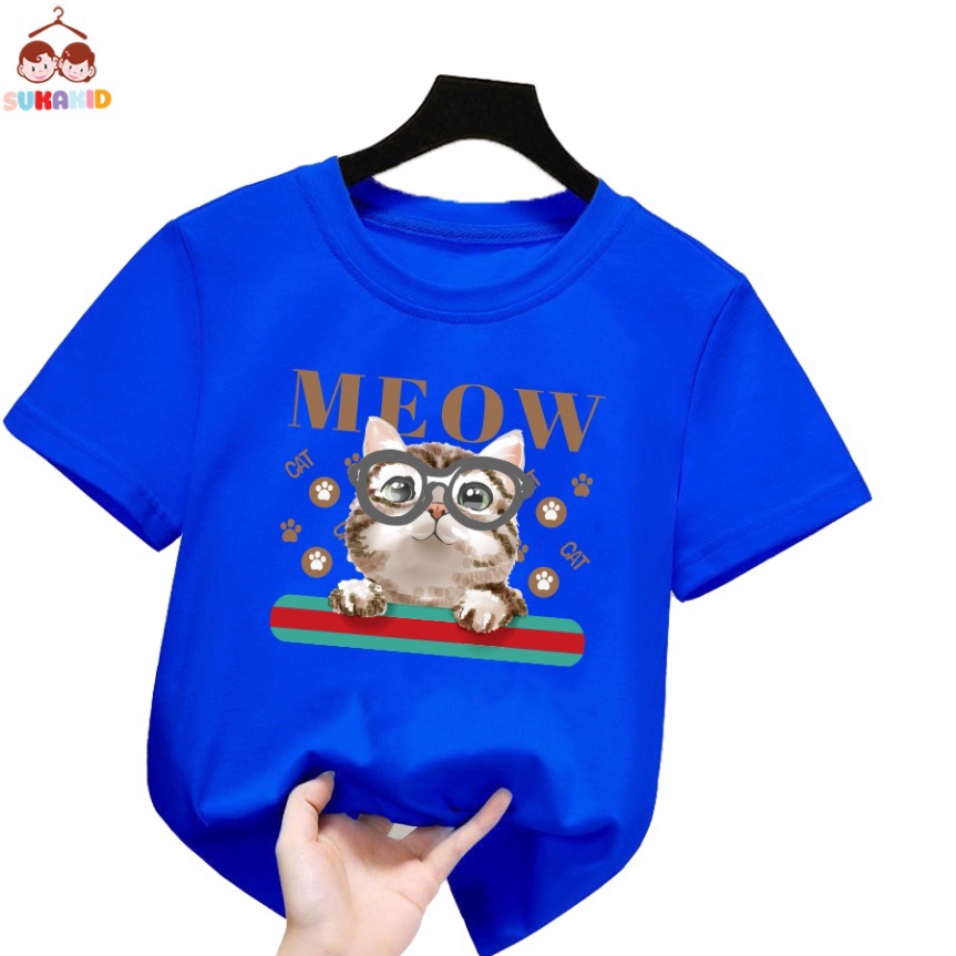 Áo trẻ em hình mèo meow Bé trai và gái.áo cho bé từ 6kg-30kg.AL58.