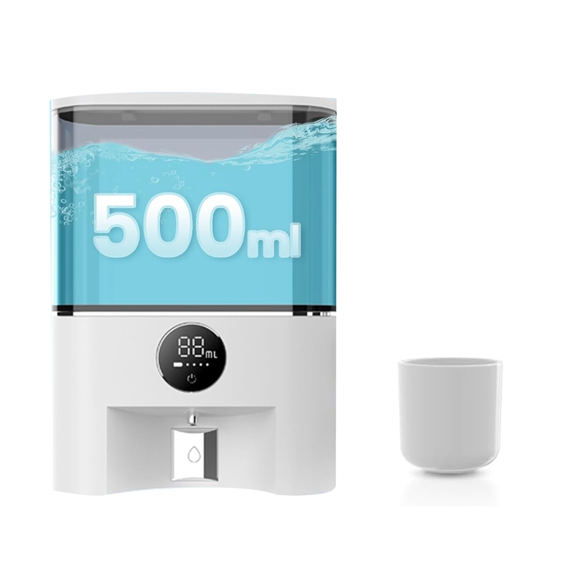 Automatic Mouthwash Dispenser Touch-Control Dispensing Levels Wall Mounted Rechargeable Mouth Wash Pump for Bathroom Easy Install Easy to Use
