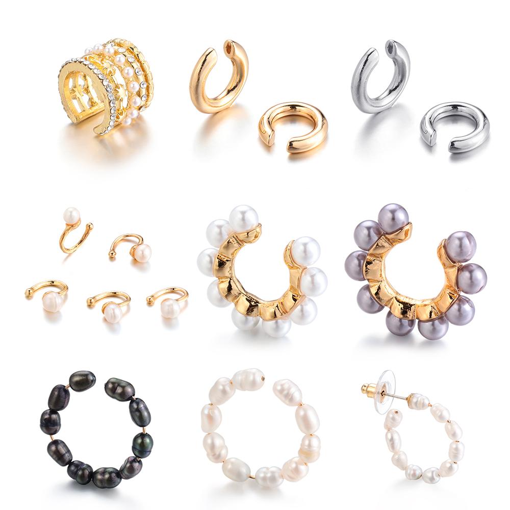 Okdeals Phụ Kiện Không Có Xỏ Đồ Trang Sức không xỏ Bông Tai CZ Bông tai giả Bông tai đính ngọc trai Zircon hoa tai