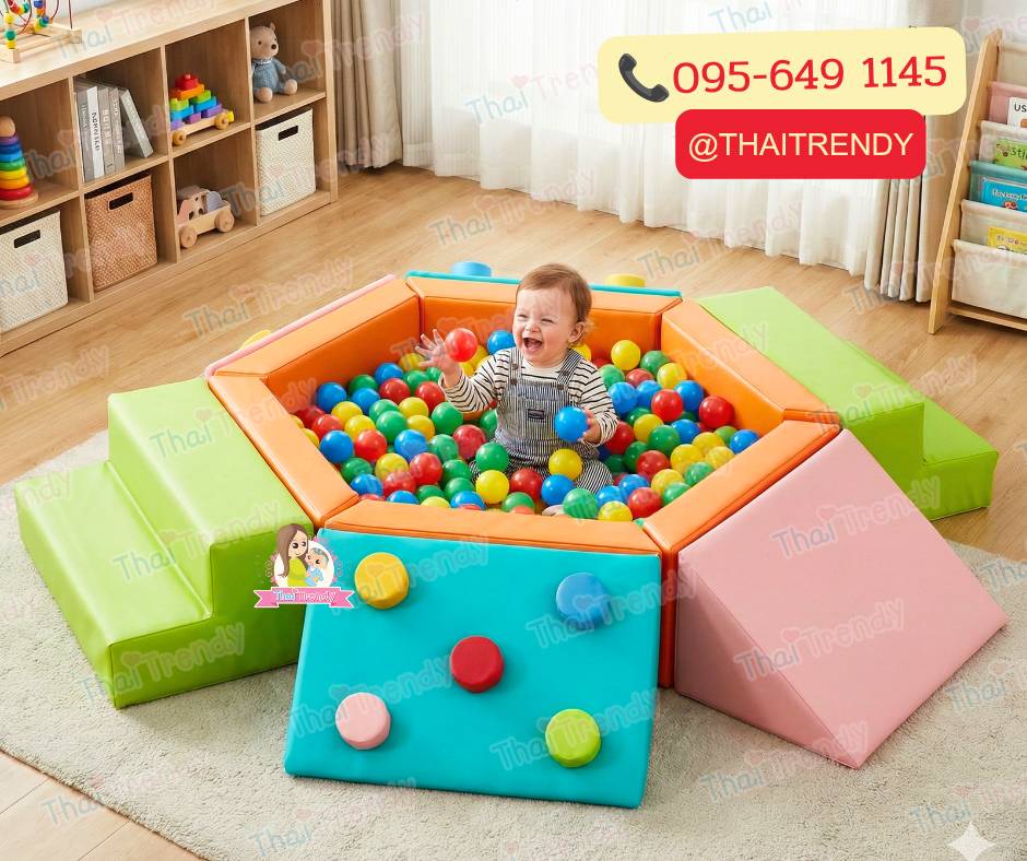 ของเล่นและของสะสม ThaiTrendy Baby Soft Play สระบอล บ้านบอล ห้องบอลรูม ขนาดใหญ่ 250*250*40 ซม ราคา 25,980 บาท*ส่งฟรี