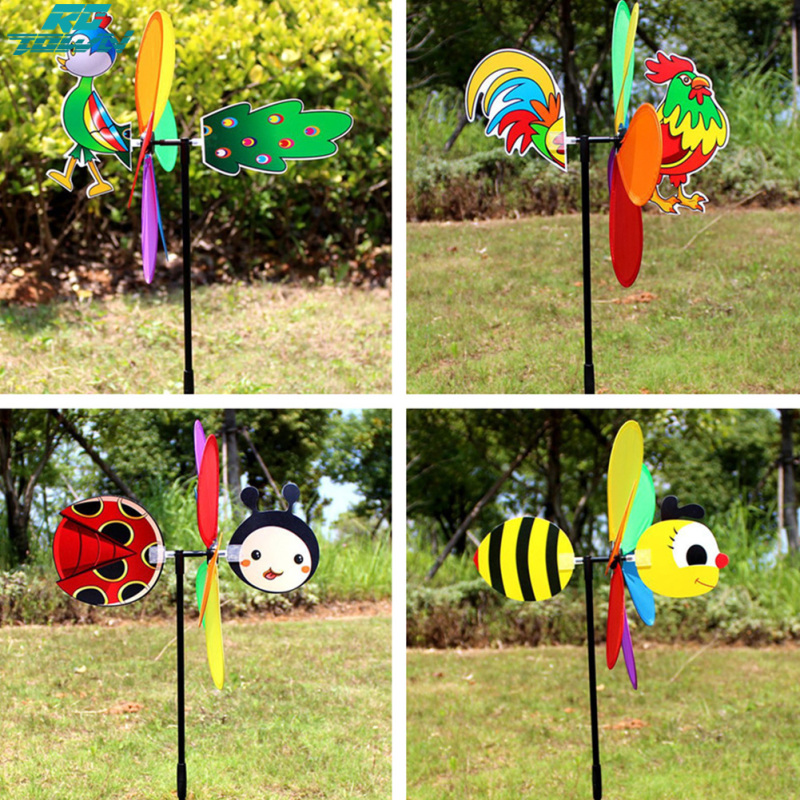 Bee Six Colors Three-dimensional Windmill Cartoon Children Toys Home Garden Decoration ราคา 23 บาท*ส่งฟรี
