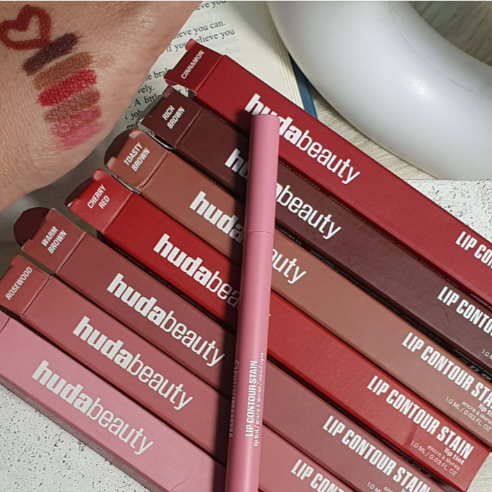 HUDA-BEAUTY Son bóng Lip Tint 12 giờ kèm Liner, Lip Contour Stain