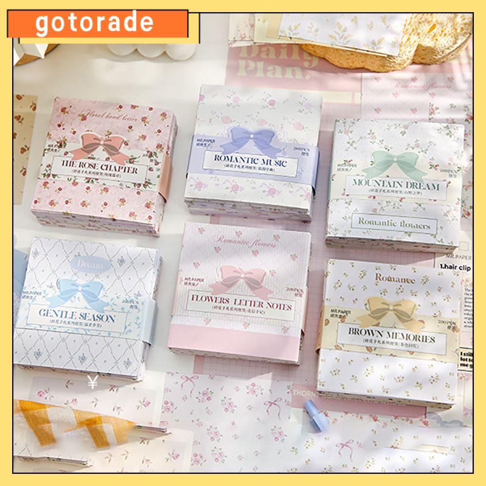 GOTORADE 200Pcs/Pack Không dính Ghi chú Chữ Hoa Tự làm Văn phòng phẩm Bảng ghi nhớ Chất lượng cao Đa chức năng Ghi chú tin nhắn