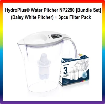 Novita Water Pitcher Model 2290 Bundle Deal (Daisy White)