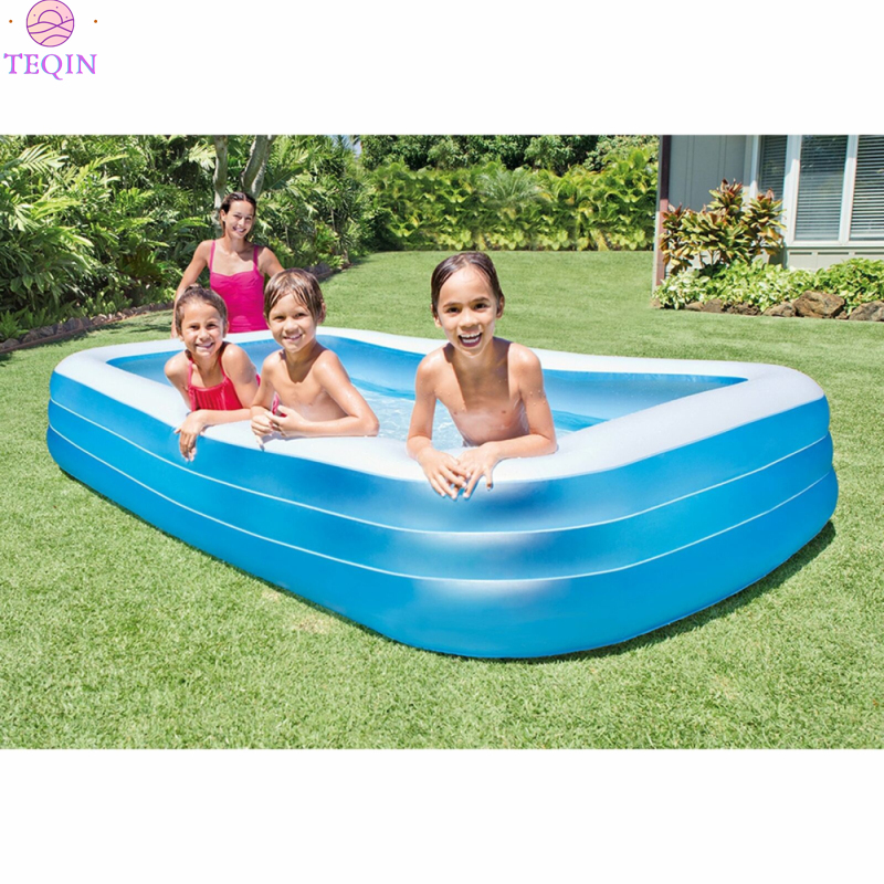 TEQIN new！！Intex 10ft x 2in Swim Center Family Backyard Inflatable Kiddie Swimming Pool ราคา 2,814 บาท*ส่งฟรี