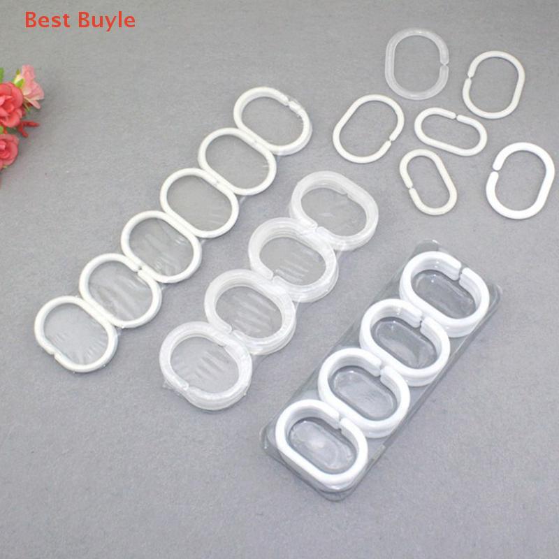 💖Best Buyle 12 chiếc móc vòng treo rèm phòng tắm móc dẫn đường ray bằng nhựa chắc chắn cho phòng tắm