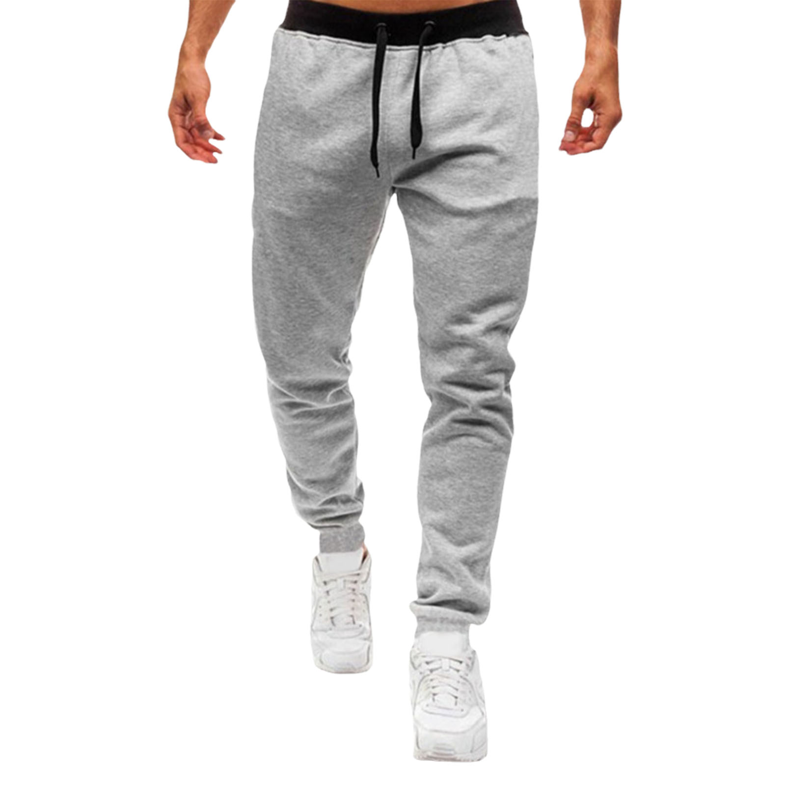 UHH Men Sports Trousers Men Trousers Men's Casual Elastic Waist Sweatpants with Pockets – Lightweight Stretchy Loose Fit Sport Pants for Running Cycling and Everyday Wear – Perfect for Spring and Fall