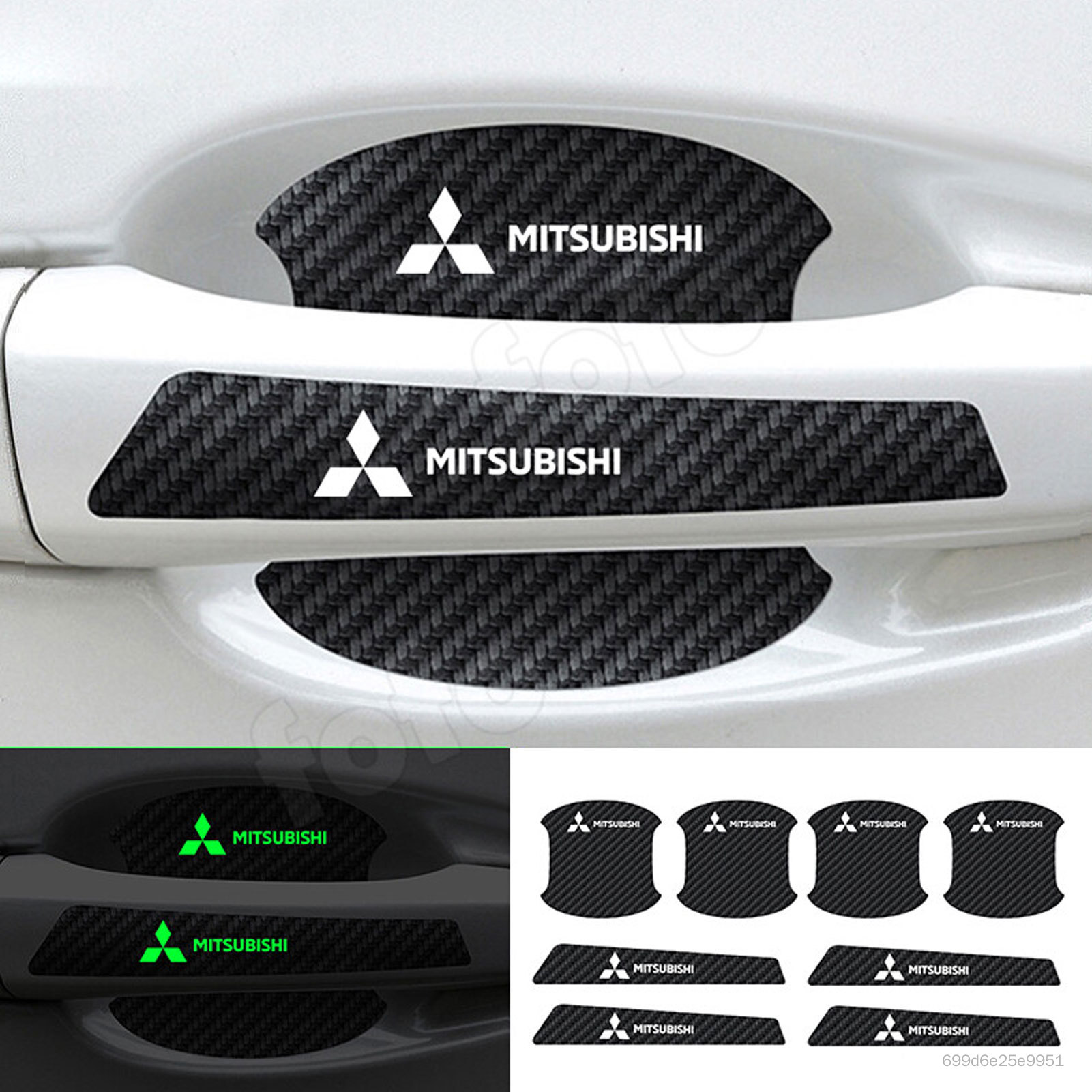 8 ชิ้น/เซ็ตรถประตูชามสติกเกอร์เรืองแสงคาร์บอนไฟเบอร์รูปแบบสติกเกอร์จับสำหรับ Mitsubishi สติกเกอร์ป้องกันรอยขีดข่วนสติกเกอร์ตกแต่งพอดี Mitsubishi ทุกรุ่น CA-TH ราคา 58 บาท*ส่งฟรี