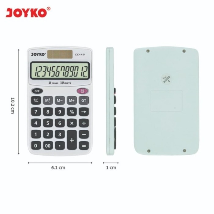 Calculator Kalkulator ORIGINAL Joyko CC-43 12 Digits / Model Saku
