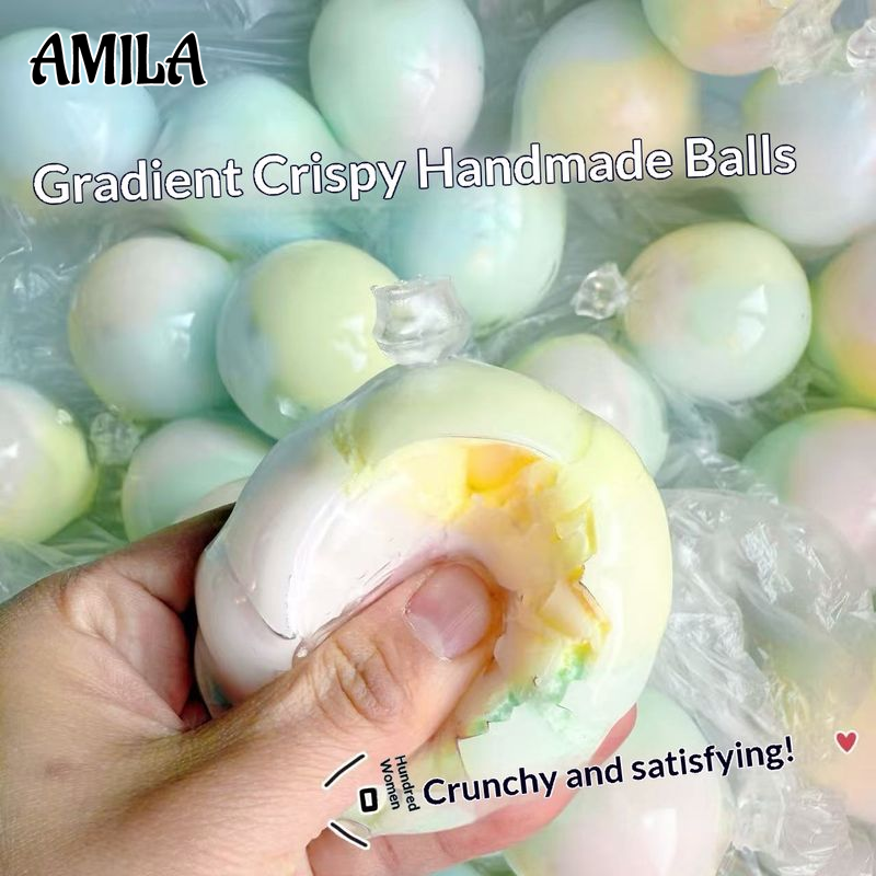 AMILA Gradient Crispy Skin Handmade Stress Ball with Crunchy Sound for Relaxation and Sensory Fun ราคา 67 บาท*ส่งฟรี