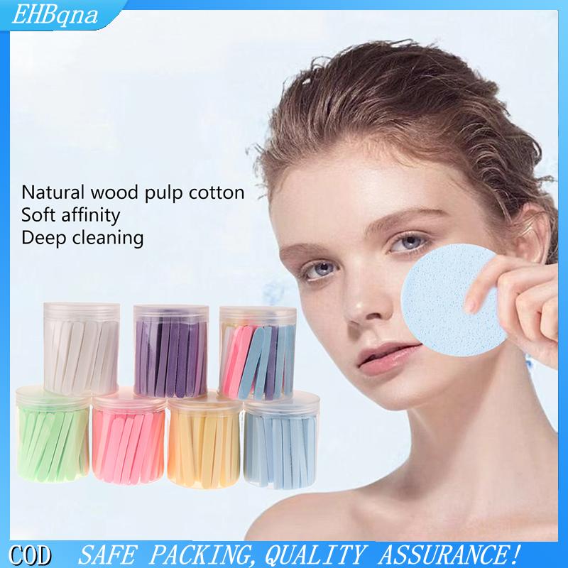 COD 50 cái comp1.ressed rửa mặt rửa mặt miếng bọt biển sạch mặt dùng một lần bột phồng mặt làm sạch bông pad làm sạch vẻ đẹp dải