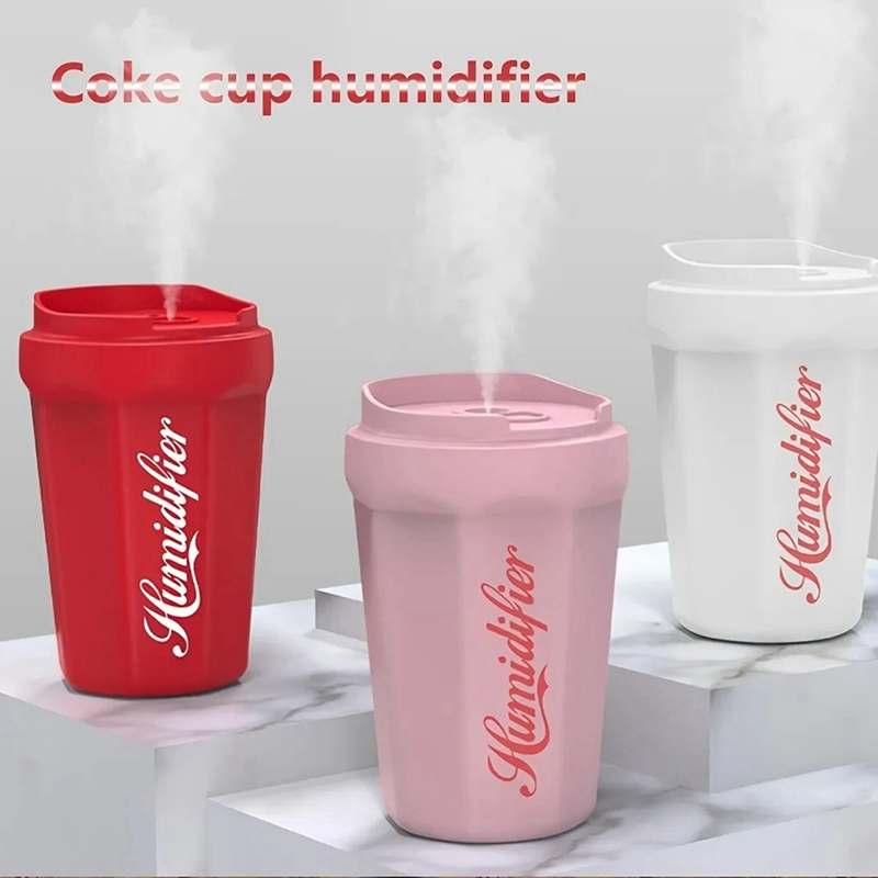 2Pcs Coke Cup Car Humidifier Bedroom Home USB Desktop Heavy Fog Mini Small Portable Air Humidifier