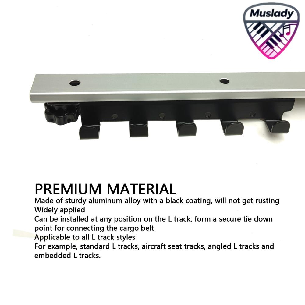MUSLADY L Track Single Stud Fitting Hook L Track Hook อลูมิเนียมอเนกประสงค์ 5 ตะขอสำหรับรถบรรทุกรถพ่วง Cargo Control รถกระบะ RV ATV ราคา 1,989 บาท*ส่งฟรี