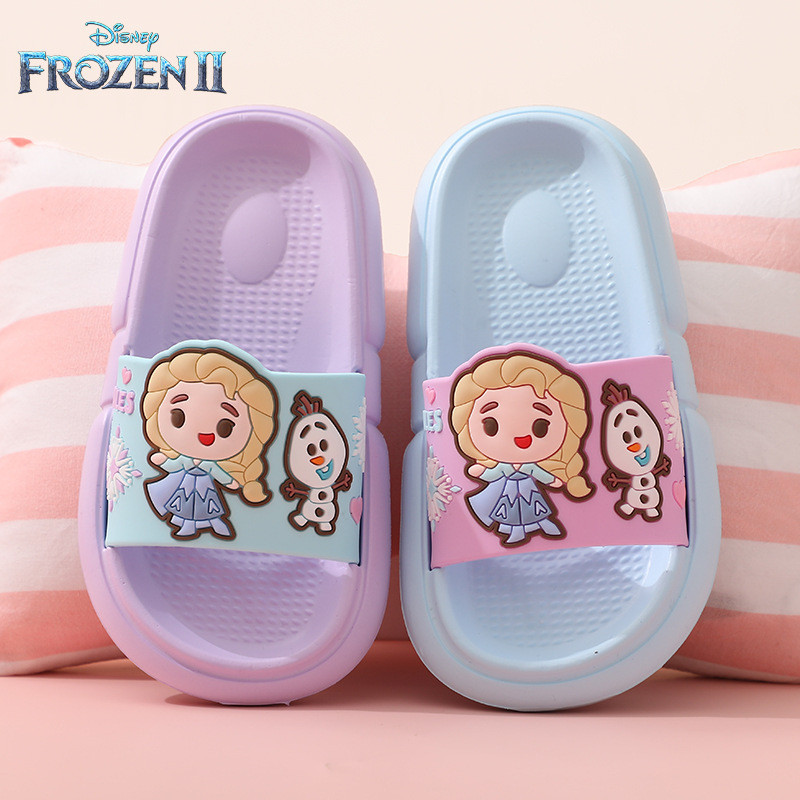Disney Frozen Girls Slippers Summer Cute Princess Elsa Cartoon Anti