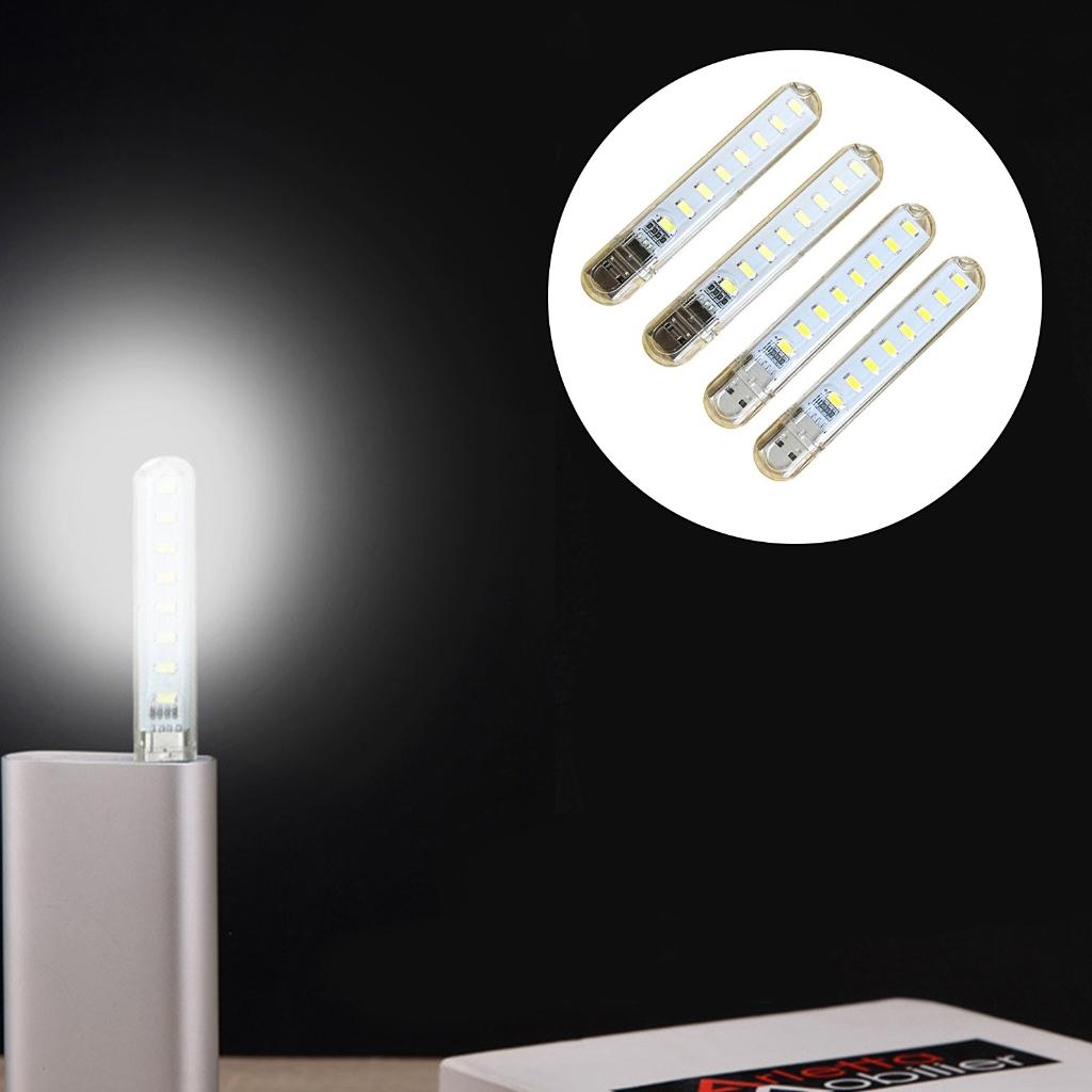 4pcs LED Mini cơ động 5V USB Đèn trắng ấm đọc sách Chiếu Sáng Đèn ngủ trắng 7000k ấm trắng 3000K cho PC