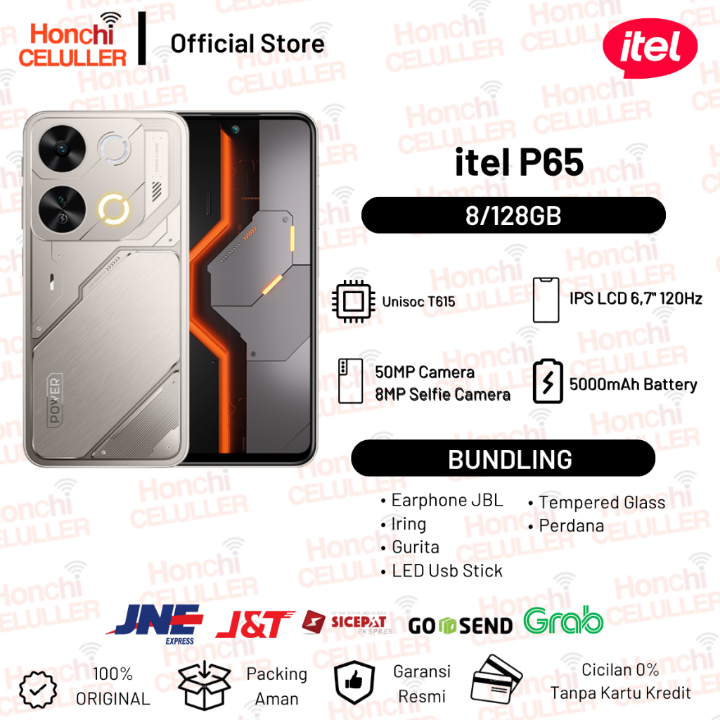 itel P65 RAM 8/128GB - Cyber Design with Sleek Ring Light - 120hz 6.7" Punch Hole Display - Flex Button- Bypass Charging - Gyro Hardware - UFS - Android 14 new UI - 5000mAh Battery Garansi Resmi Indonesia Harga  1,699,000 Ringgit*Penghantaran Percuma
