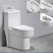 One Piece Ceramic S-Trap Toilet Bowl by Water Closet