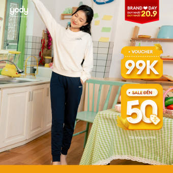 Set bộ đồ nỉ dài YODY chất dày dặn, bền, đẹp, kiểu dáng trẻ trung, năng động cho thu đông BTN5066