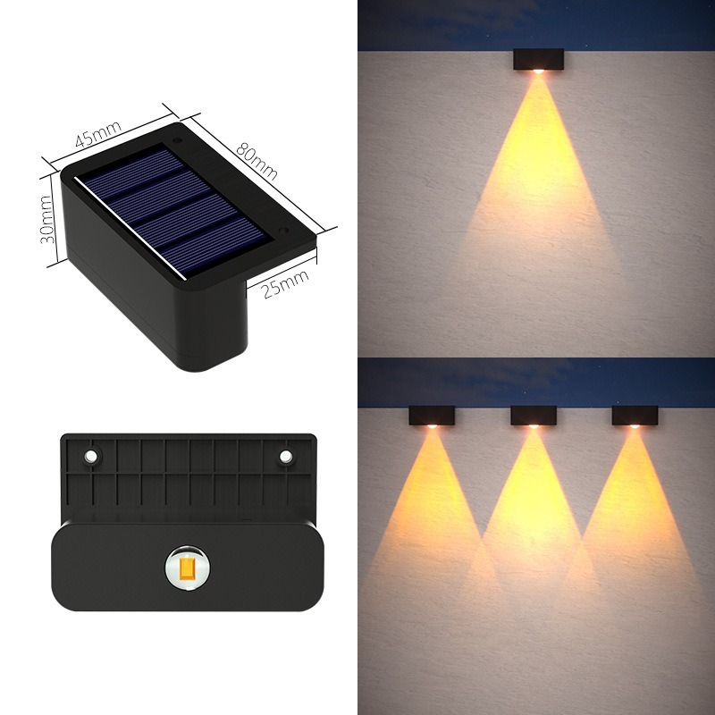 【Malaysia Stock】Solar Wall Lights Waterproof Garden Lights Auto ON/OFF 3LED/2LED/1LED Rechargebale Solar Light Outdoor Waterproof Stairs Wall Lamp Solar Powered Balcony Decorative For Yard Lighting