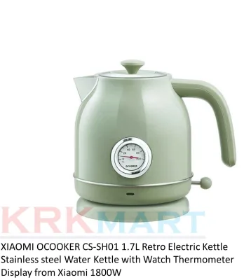 XIAOMI OCOOKER CS-SH01 1.7L Retro Electric Kettle Stainless Steel Water Kettle with Watch Thermometer Display from Xiaomi 1800W