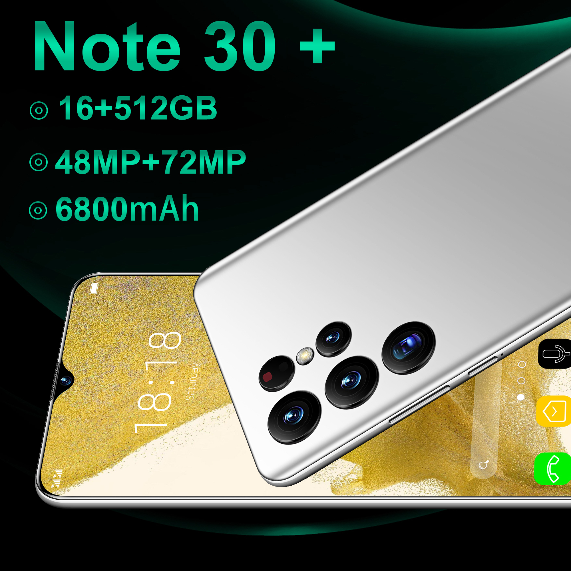 New Original Retail 16 + 512GB memory laptop heavy duty all gaming mobile phone CPU cheap ultra CPU mobile phone 72 + 48mp camera battery