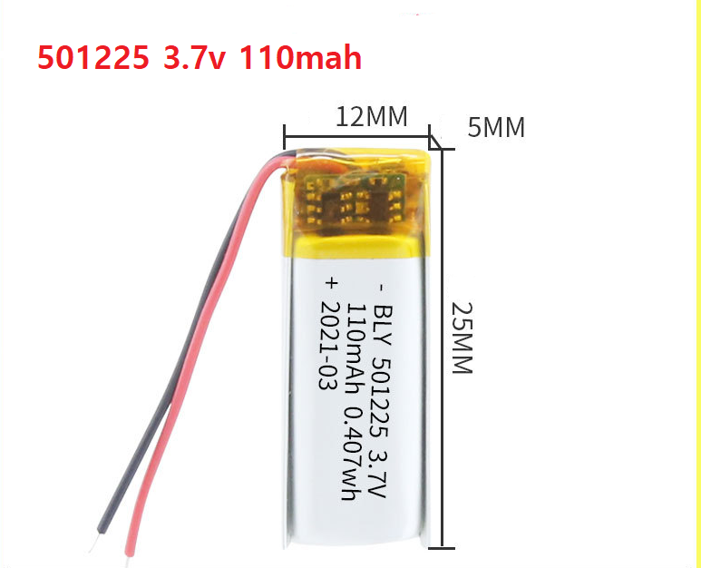 LZD Pin Sạc Lithium Polymer 3.7V 110mah 501225 Cho tai ngheloa Mp3 MP4 MP5 GPS PSP Bluetooth hàng mớ