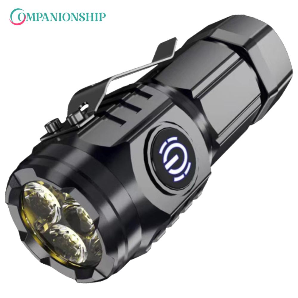High Power LED Flashlight Torch 20W Compact Powerful Emergency Flashlights Waterproof 18350 Battery for Hiking Exploring