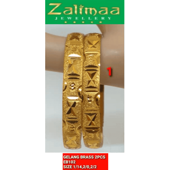 BISA COD ZALIMAA ACCESORIES GELANG KERONCONG EMAS KUNINGAN TEMBAGA BOLLYWOOD INDIA FASHION GOLD BRASS BANGLE 2 PCS EB102