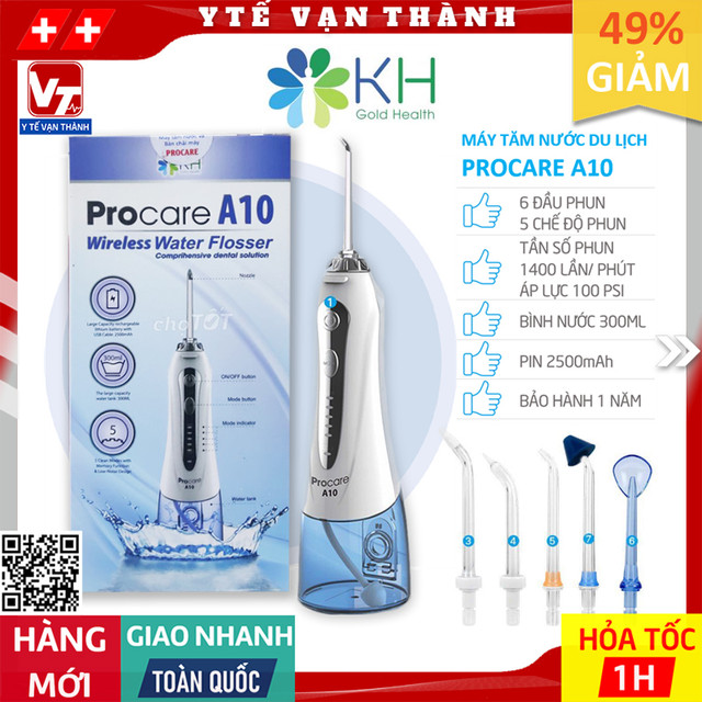 ✅ máy tăm nước du lịch procare a10 | bảo hành 1 năm -vt0563 - y tế vạn thành