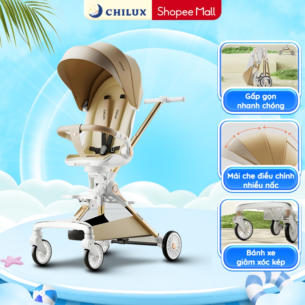 2025Xe đẩy gấp gọn cho bé Chilux M06 Pro - Xoay 2 chiều, gấp gọn nhanh chóng2026