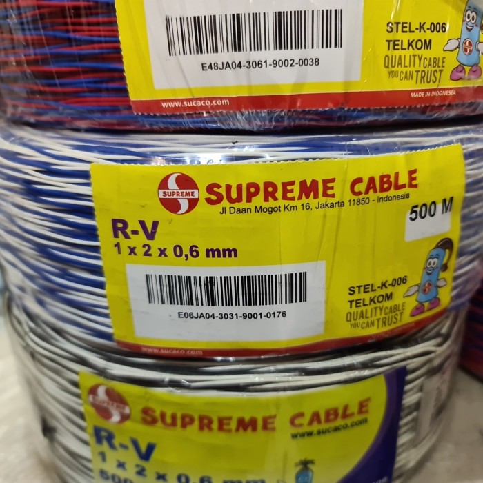 KABEL JUMPER TELEPON/JUMPER BLASTING SUPREME 1X2X0,6MM 500M-Shelishop13 Harga  1,140,000 Ringgit*Penghantaran Percuma
