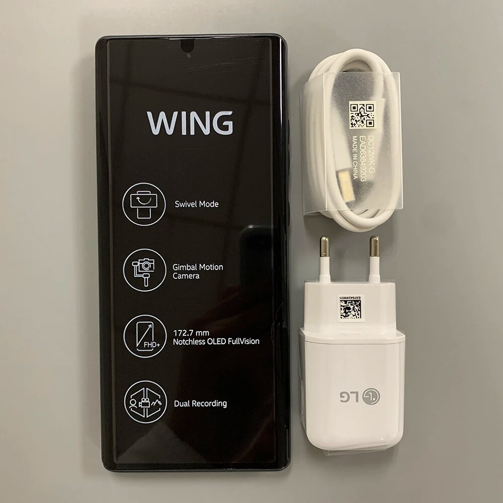 PIVBE LG WING LMF100N LMF100VM 5G โทรศัพท์มือถือ หน้าจอ OLED 6.8 นิ้ว RAM 8GB ROM 128GB/256GB 64MP 32MP NFC โทรศัพท์มือถือ Android QIVBO