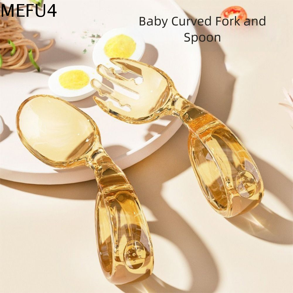 MEFU4 Thiết kế di động Đồ dùng ăn uống PPSU Thiết kế uốn cong Tay cầm ngắn Muỗng ăn bổ sung Muỗng cho trẻ sơ sinh Chất liệu PPSU Dụng cụ tự ăn Cho bé ăn