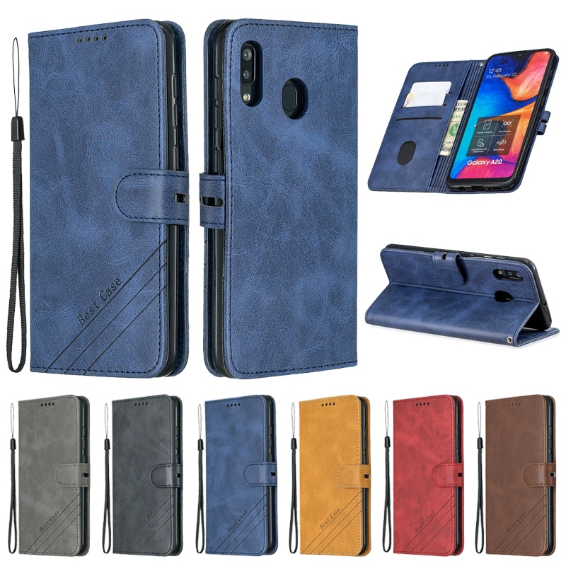 For Samsung Galaxy A20 Case Leather Flip Case on For Coque Samsung A20 Phone Case Galaxy A20E A 20e Funda Magnetic Wallet Cover