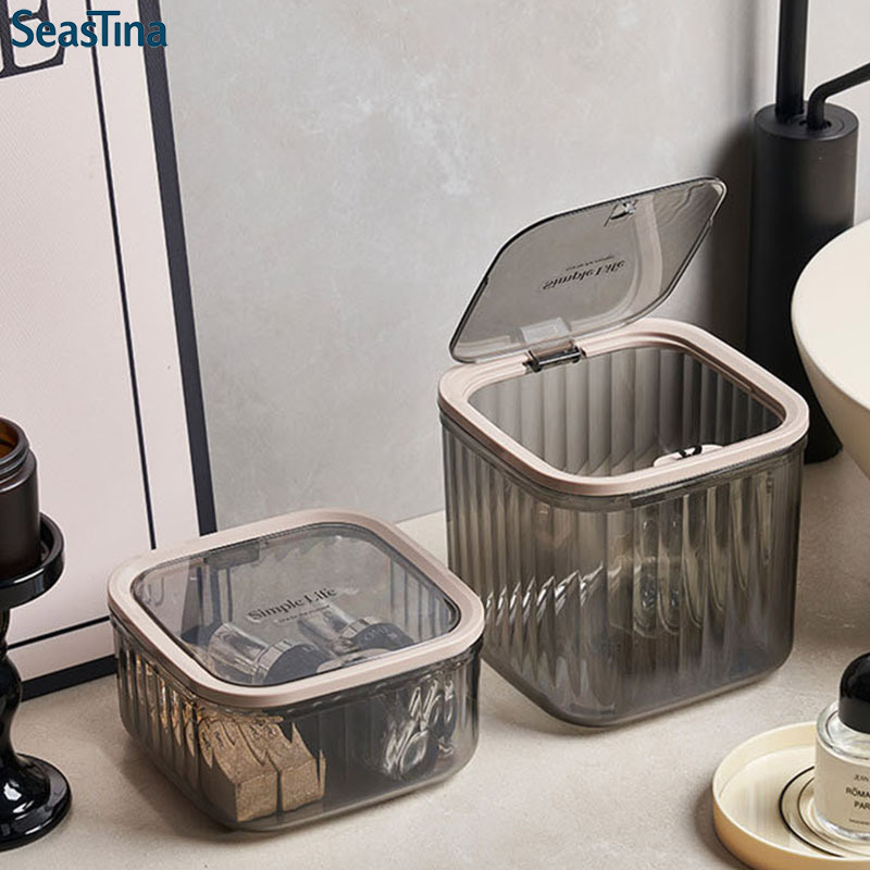  Seastina  báo chí-loại Thùng rác để bàn mini trong suốt cao cấp xuất hiện thùng rác Thùng rác nhỏ cho Nhà Phòng Ngủ cạnh giường ngủ 